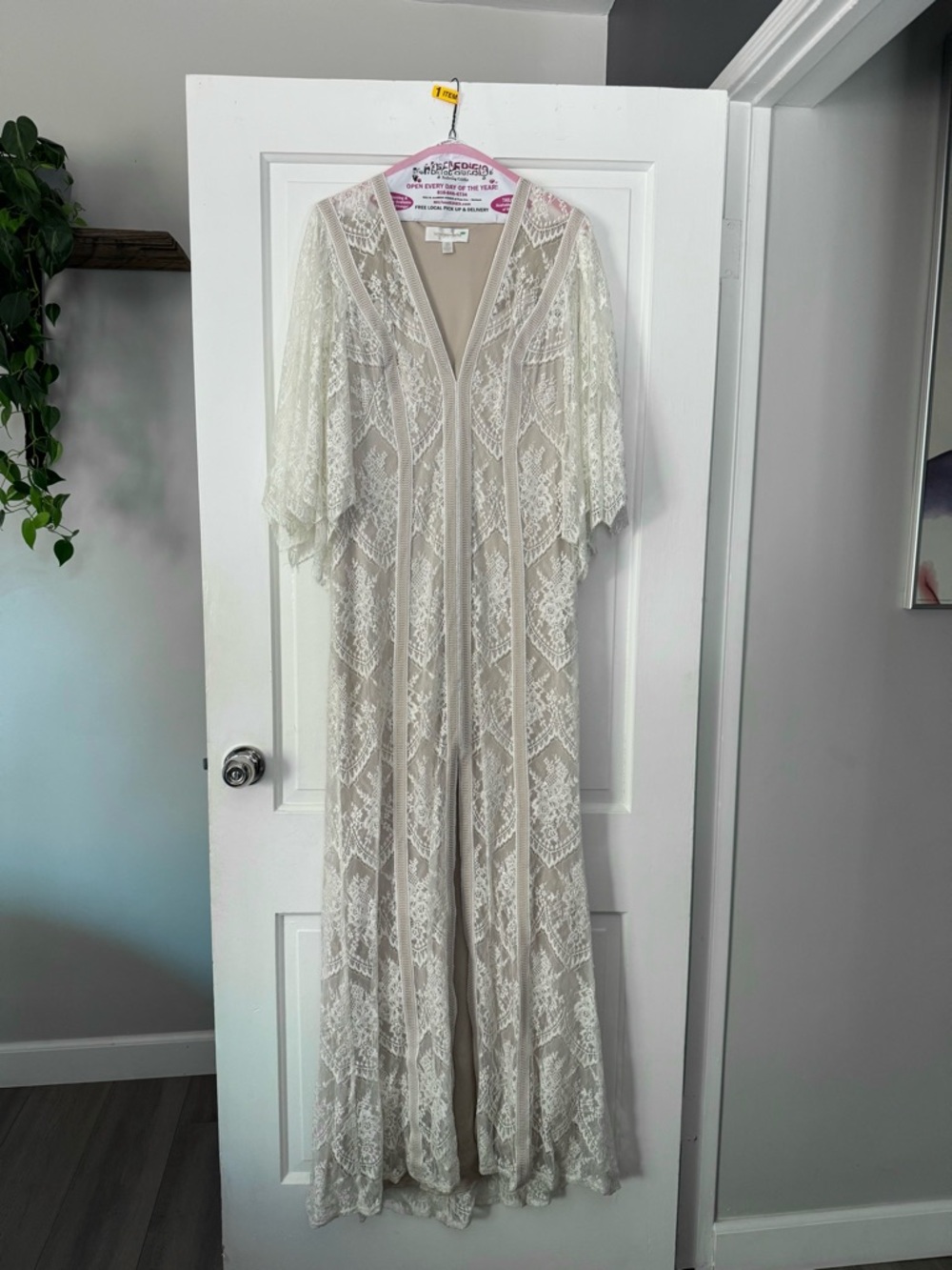 Anthropologie BHLDN x Tadashi Shoji Lorene Dress Boho Lace size 10 white/cream - Picture 13 of 13